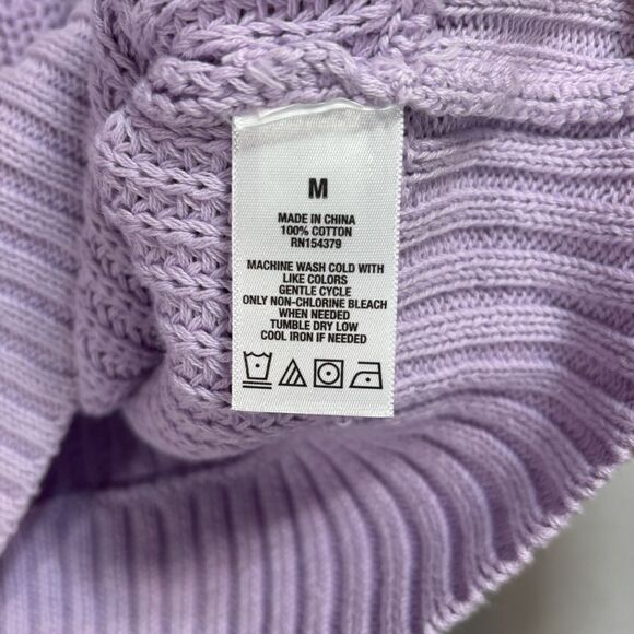 Aeropostale Cropped Cable Knit Sweater Purple Oversized Relaxed Chunky - Picture 7 of 7